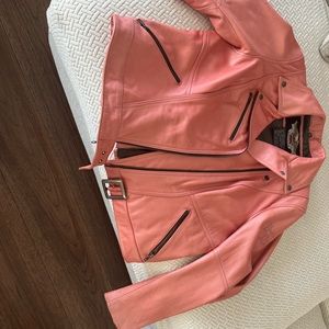 Pink leather Harley Davidson jacket
